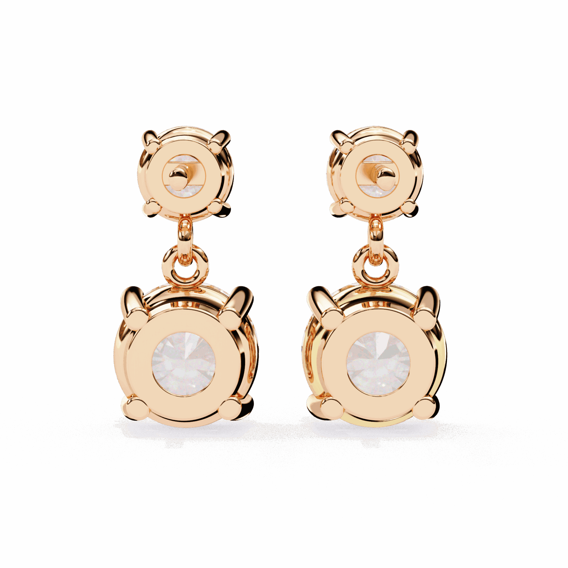 3.75 Carat Round Drop Earrings in Moissanite | House of Estara