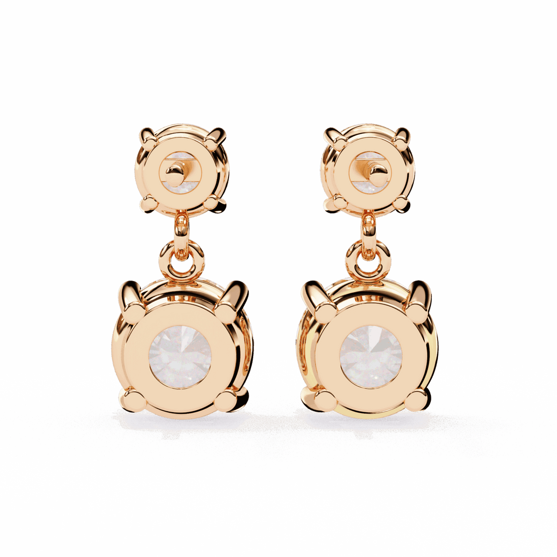 3.75 Carat Round Drop Earrings in Moissanite | House of Estara