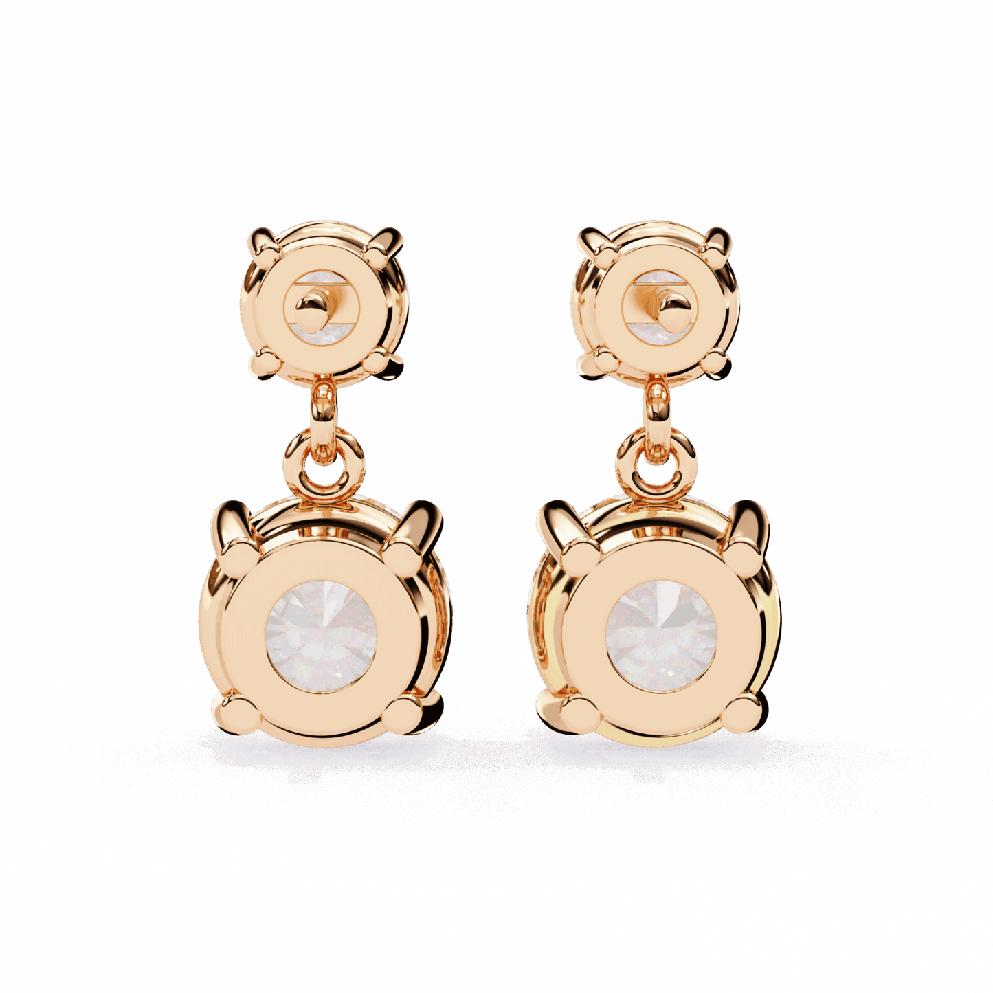 3.75 Carat Round Drop Earrings in Moissanite | House of Estara
