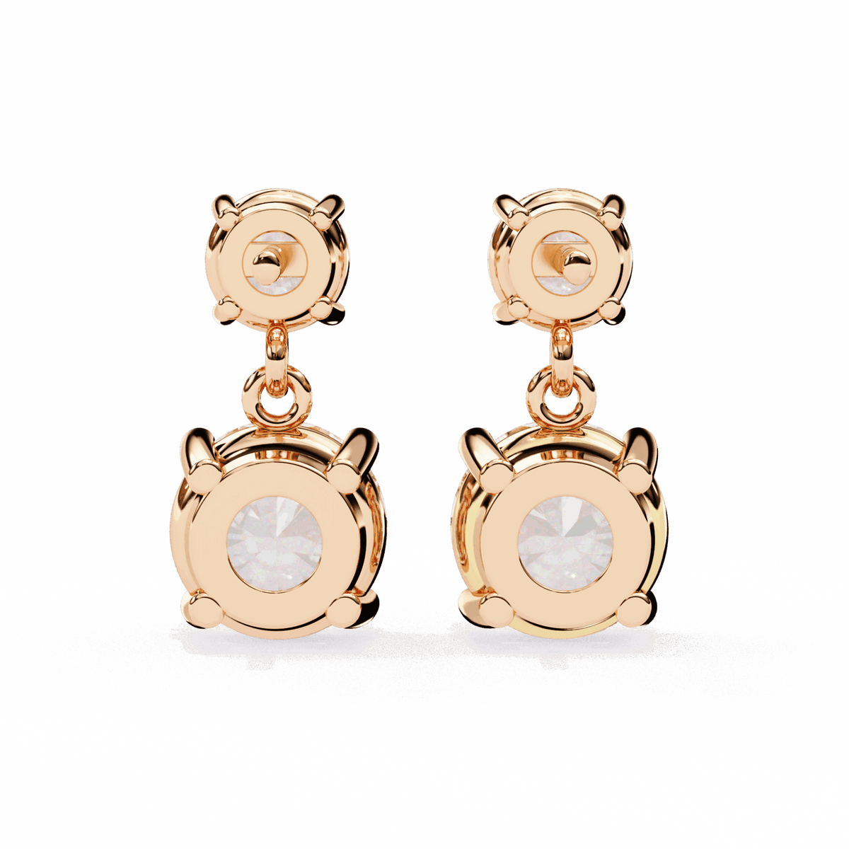 3.75 Carat Round Drop Earrings in Moissanite | House of Estara