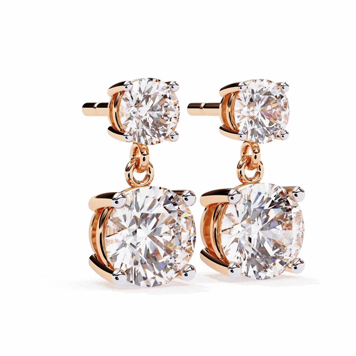 3.75 Carat Round Drop Earrings in Moissanite | House of Estara