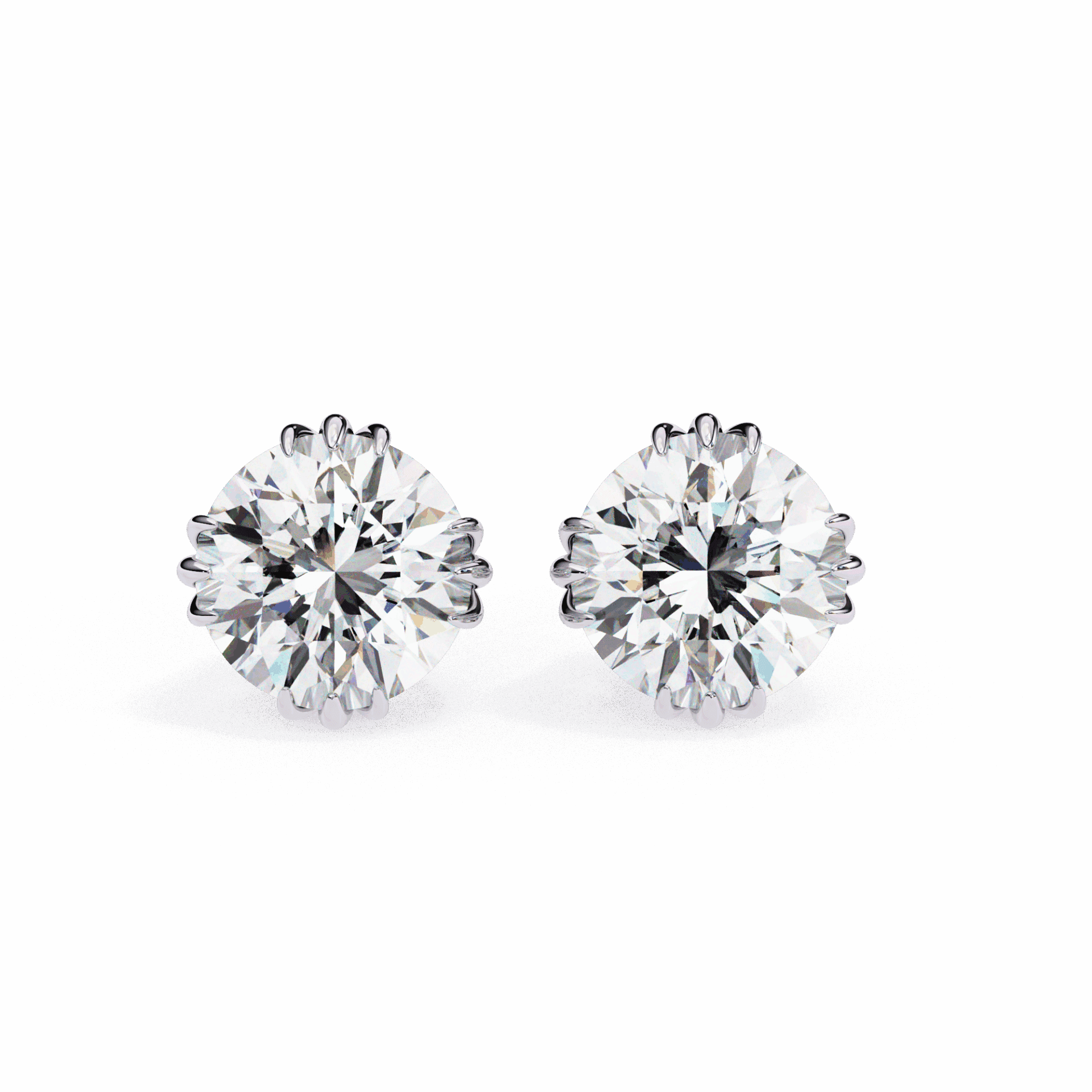 2.75 Carat Timeless Round Solitaire Earrings in Moissanite | House of Estara