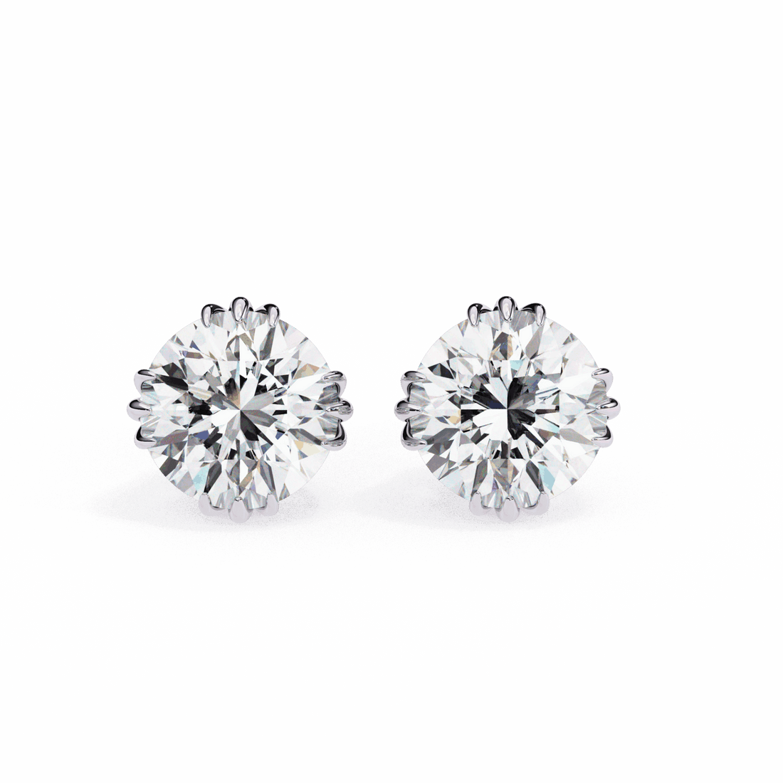 2.75 Carat Timeless Round Solitaire Earrings in Moissanite | House of Estara