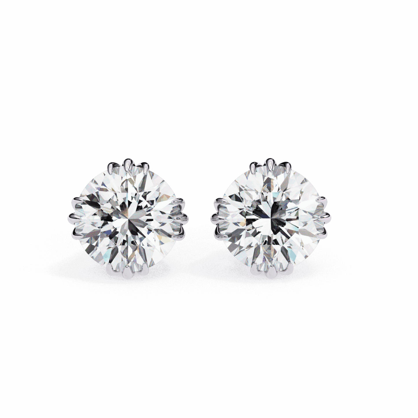 2.75 Carat Timeless Round Solitaire Earrings in Moissanite | House of Estara
