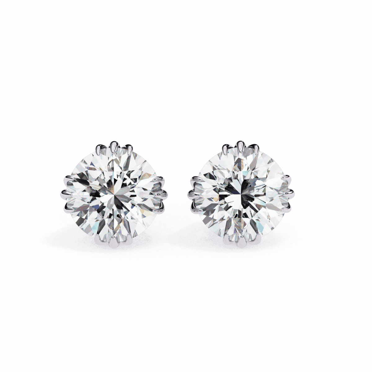 2.75 Carat Timeless Round Solitaire Earrings in Moissanite | House of Estara