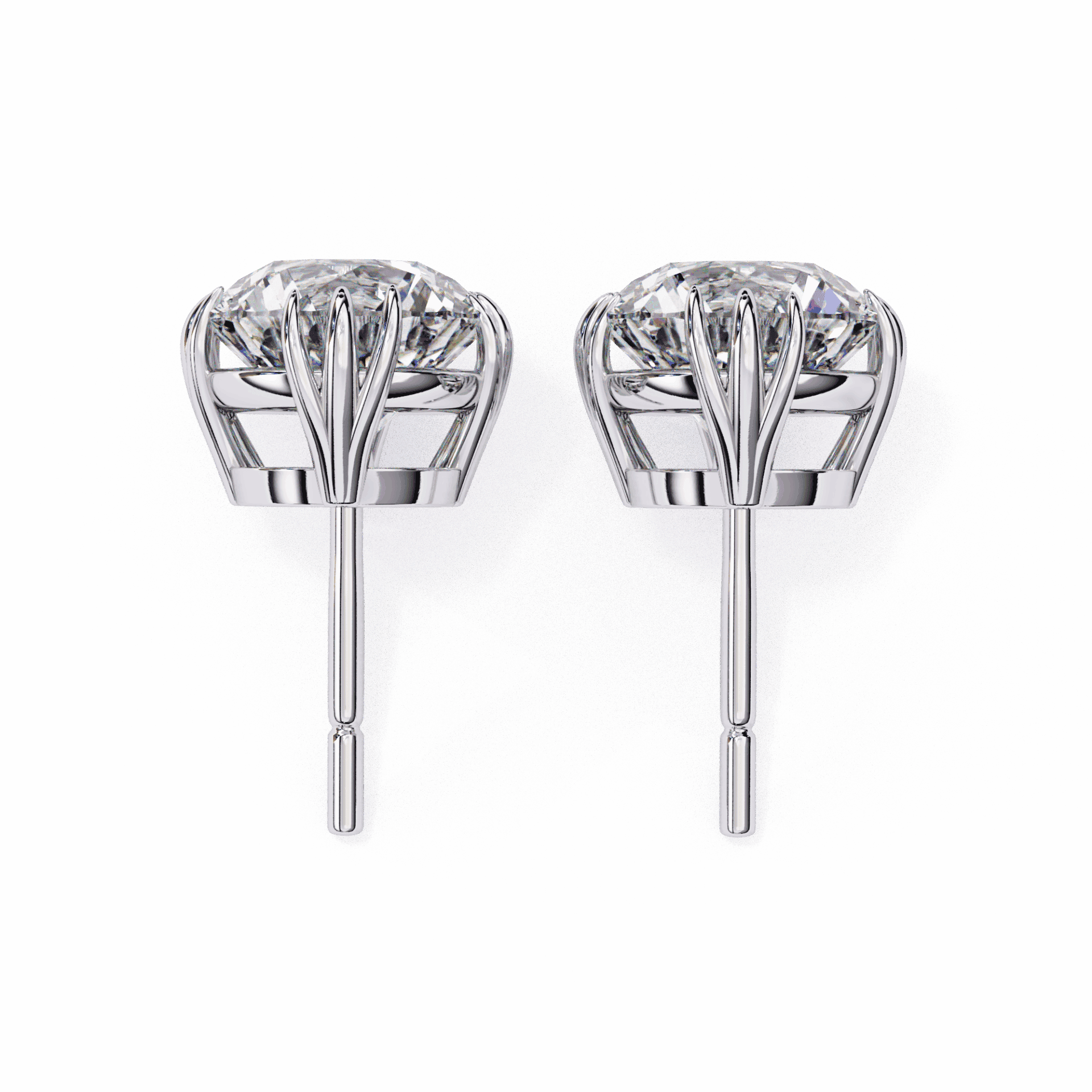 2.75 Carat Timeless Round Solitaire Earrings in Moissanite | House of Estara