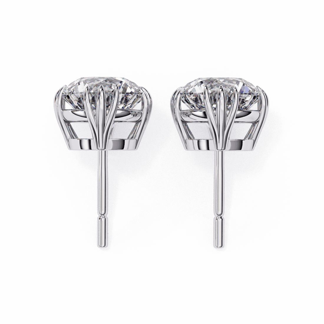 2.75 Carat Timeless Round Solitaire Earrings in Moissanite | House of Estara