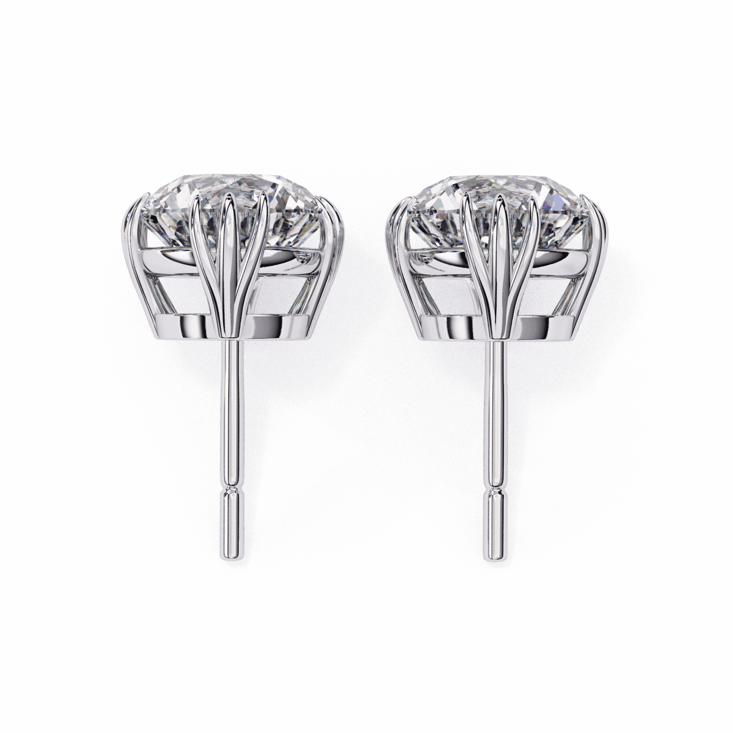 2.75 Carat Timeless Round Solitaire Earrings in Moissanite | House of Estara