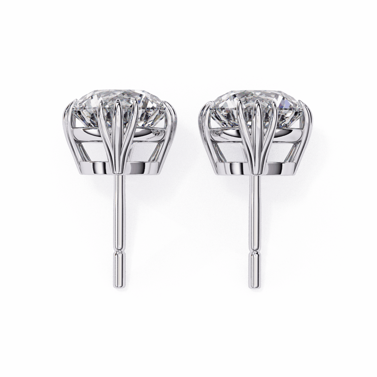 2.75 Carat Timeless Round Solitaire Earrings in Moissanite | House of Estara