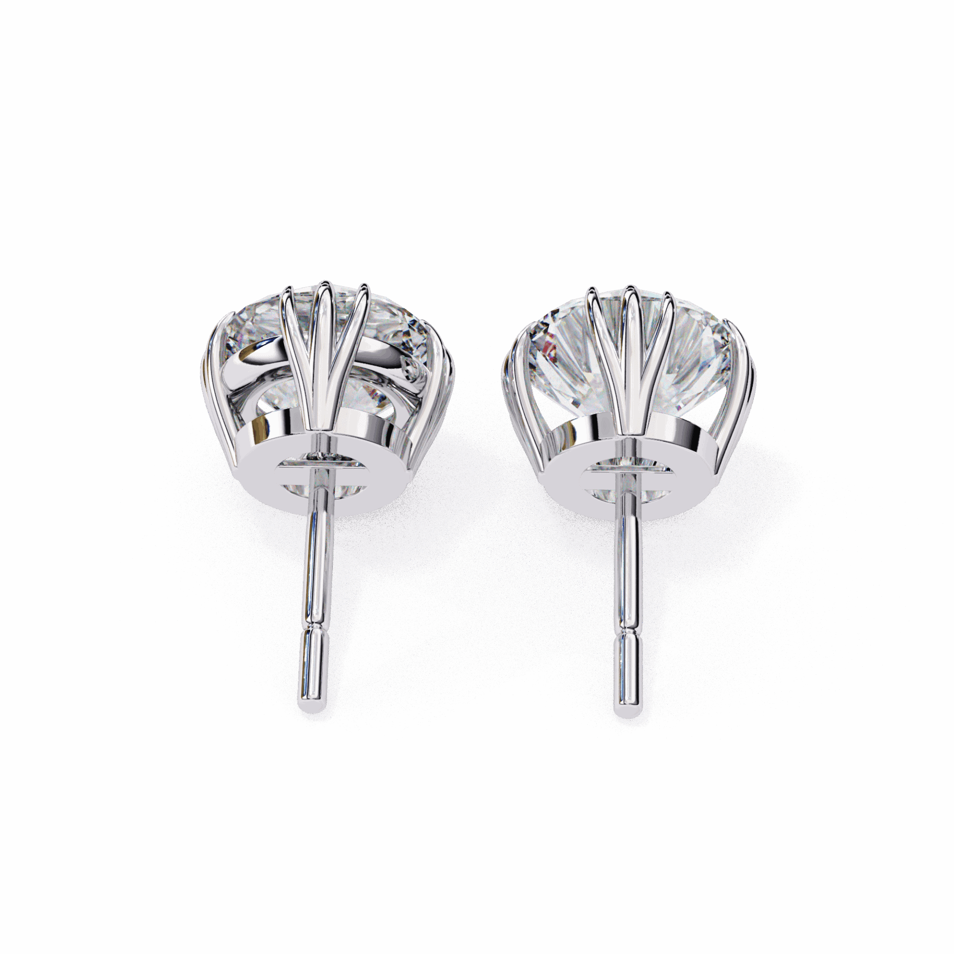 2.75 Carat Timeless Round Solitaire Earrings in Moissanite | House of Estara