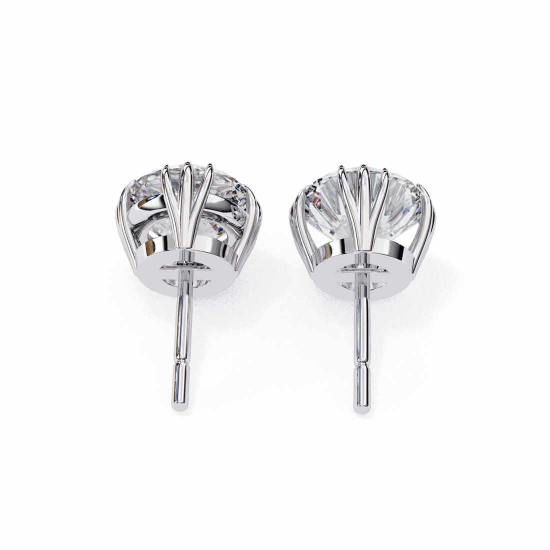 2.75 Carat Timeless Round Solitaire Earrings in Moissanite | House of Estara