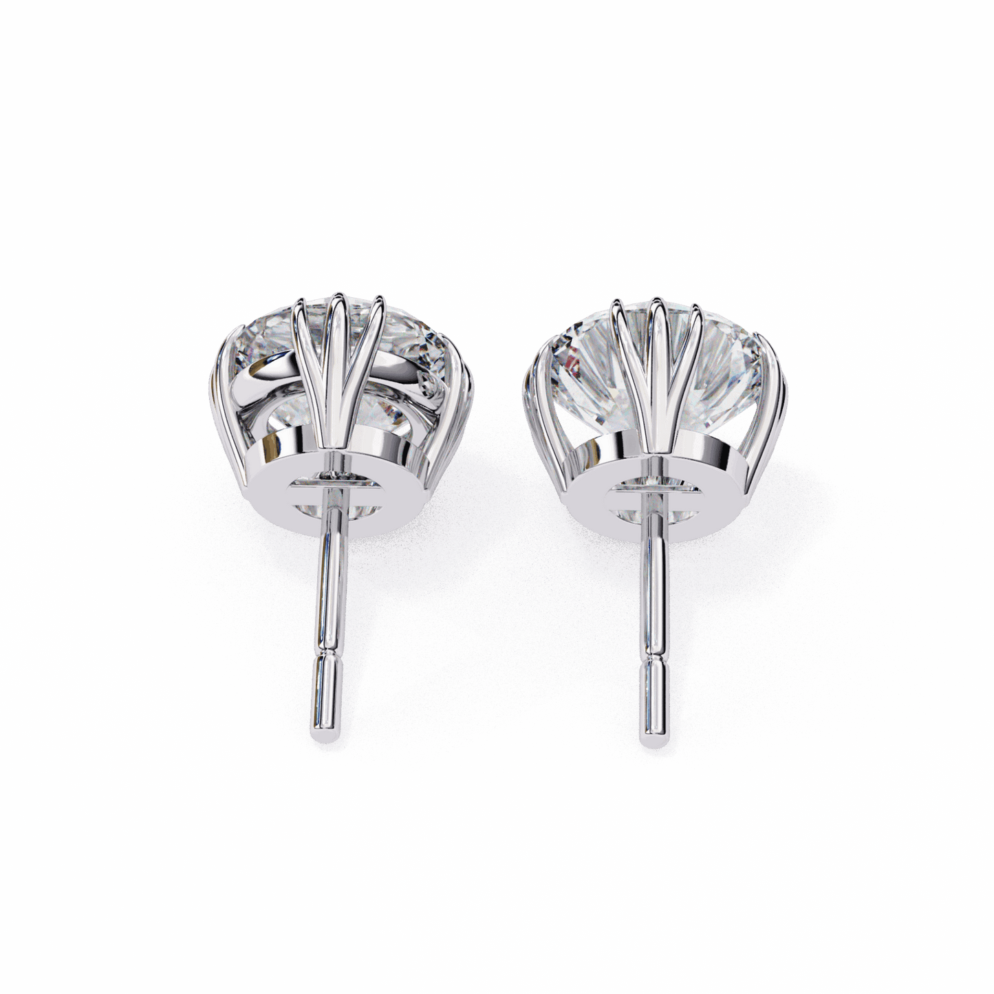 2.75 Carat Timeless Round Solitaire Earrings in Moissanite | House of Estara