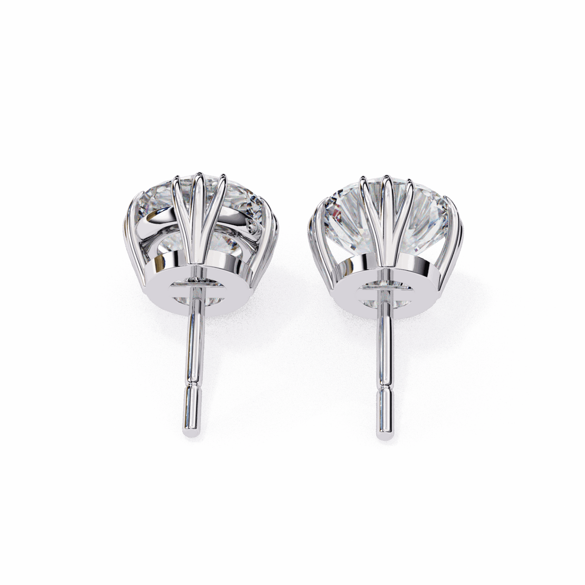 2.75 Carat Timeless Round Solitaire Earrings in Moissanite | House of Estara