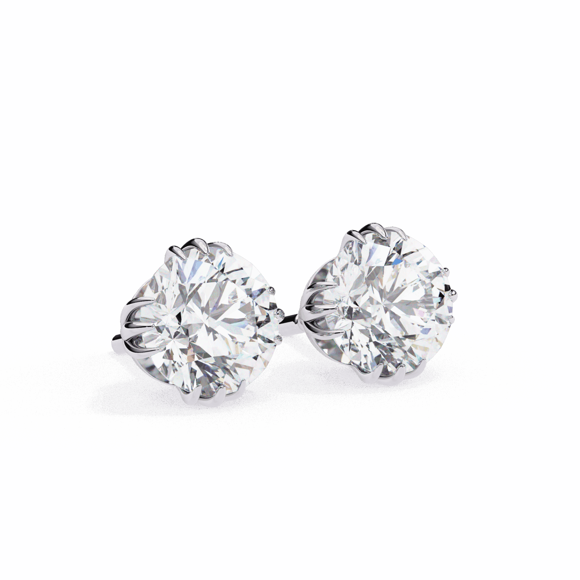 2.75 Carat Timeless Round Solitaire Earrings in Moissanite | House of Estara