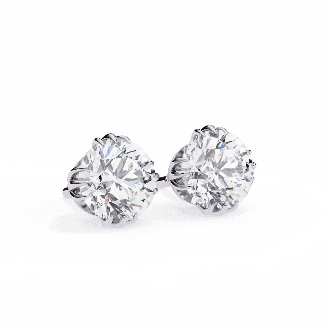 2.75 Carat Timeless Round Solitaire Earrings in Moissanite | House of Estara