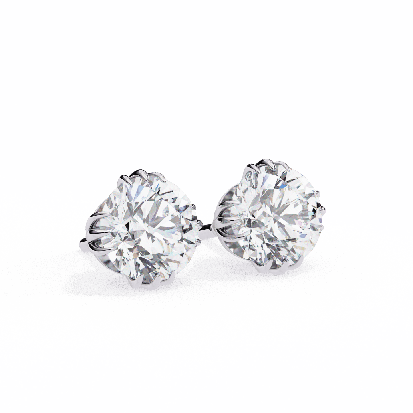 2.75 Carat Timeless Round Solitaire Earrings in Moissanite | House of Estara