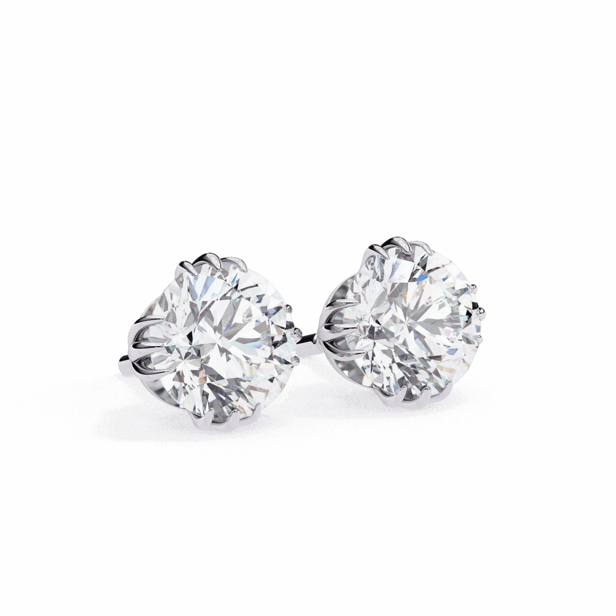 2.75 Carat Timeless Round Solitaire Earrings in Moissanite | House of Estara