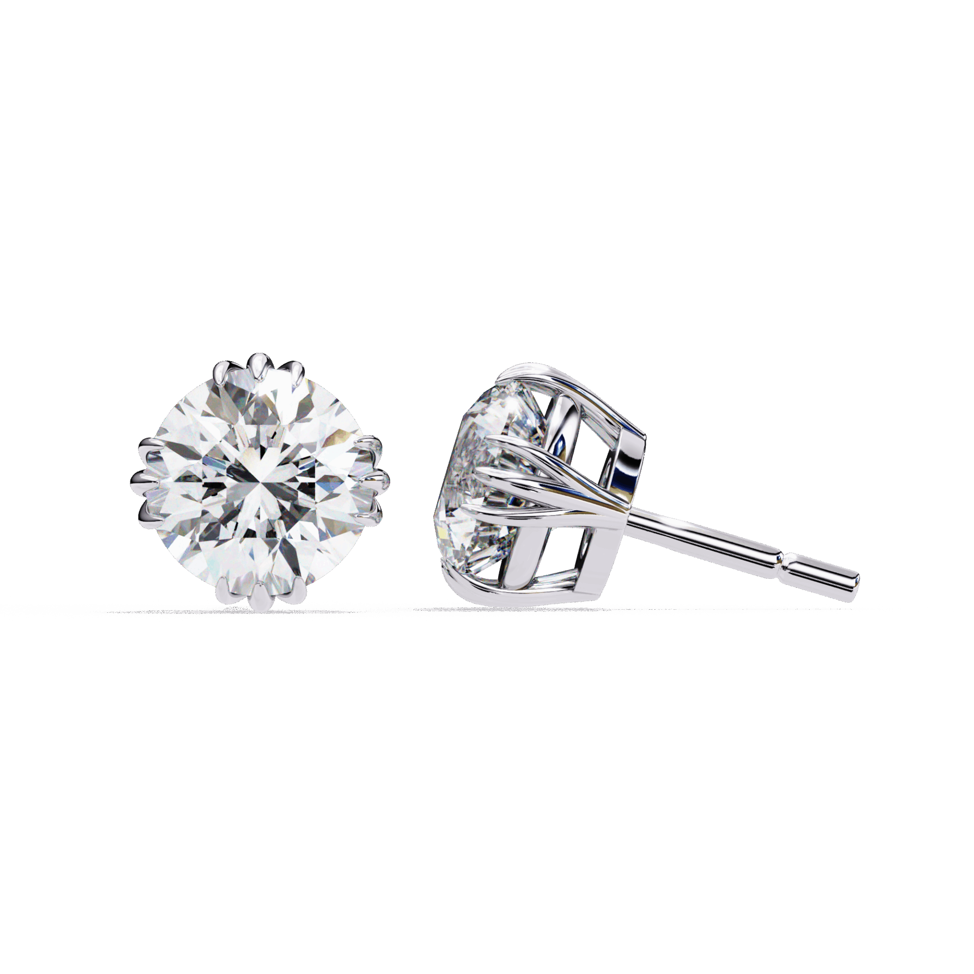 2.75 Carat Timeless Round Solitaire Earrings in Moissanite | House of Estara