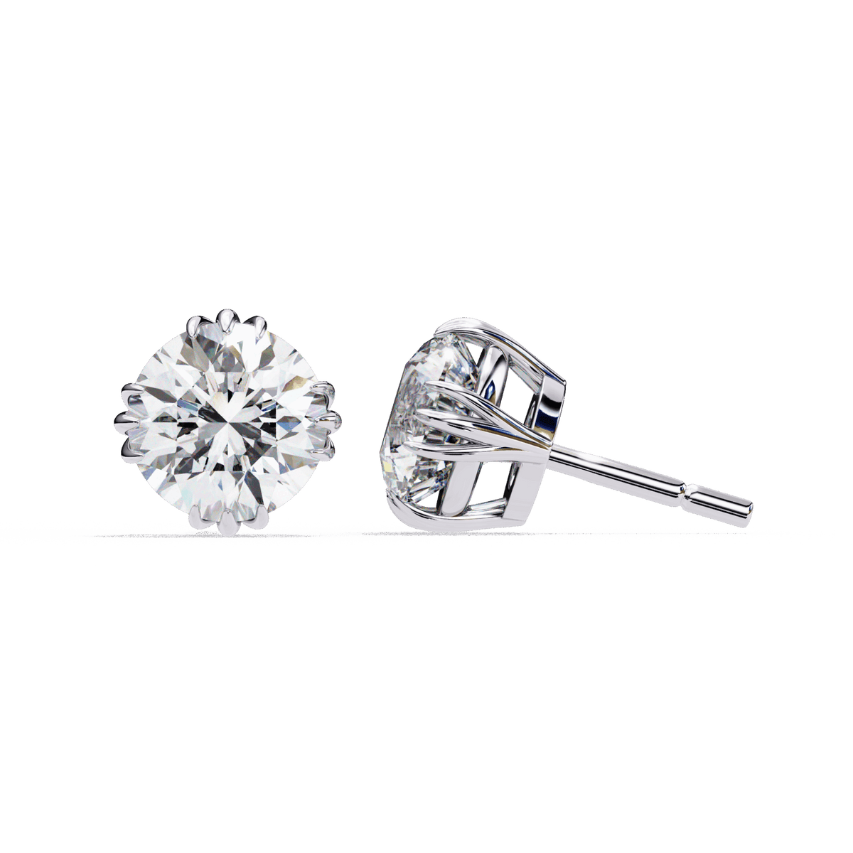 2.75 Carat Timeless Round Solitaire Earrings in Moissanite | House of Estara