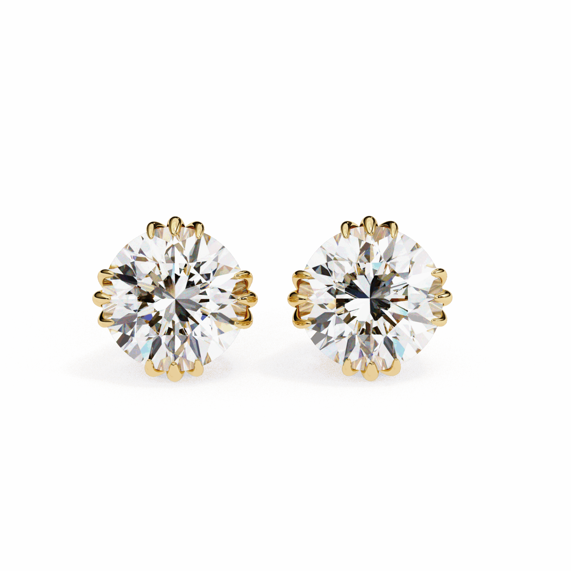 2.75 Carat Timeless Round Solitaire Earrings in Moissanite | House of Estara