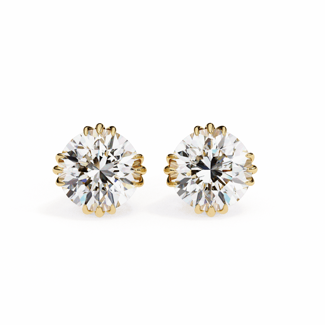 2.75 Carat Timeless Round Solitaire Earrings in Moissanite | House of Estara