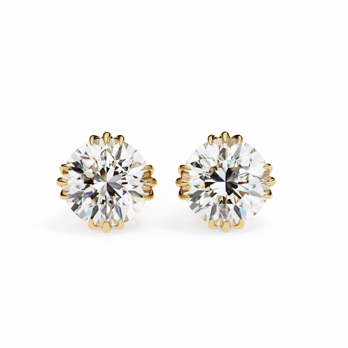 2.75 Carat Timeless Round Solitaire Earrings in Moissanite | House of Estara