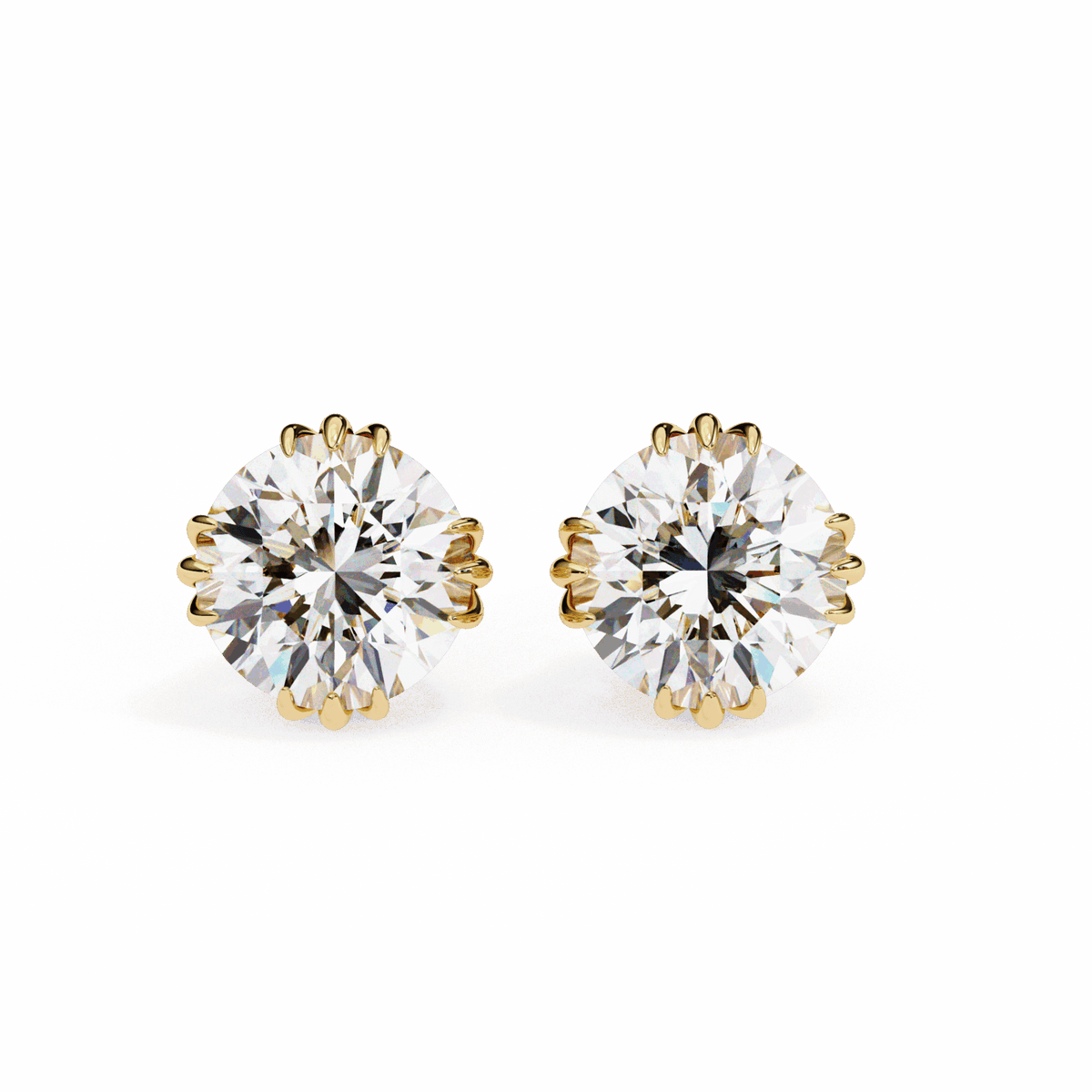 2.75 Carat Timeless Round Solitaire Earrings in Moissanite | House of Estara