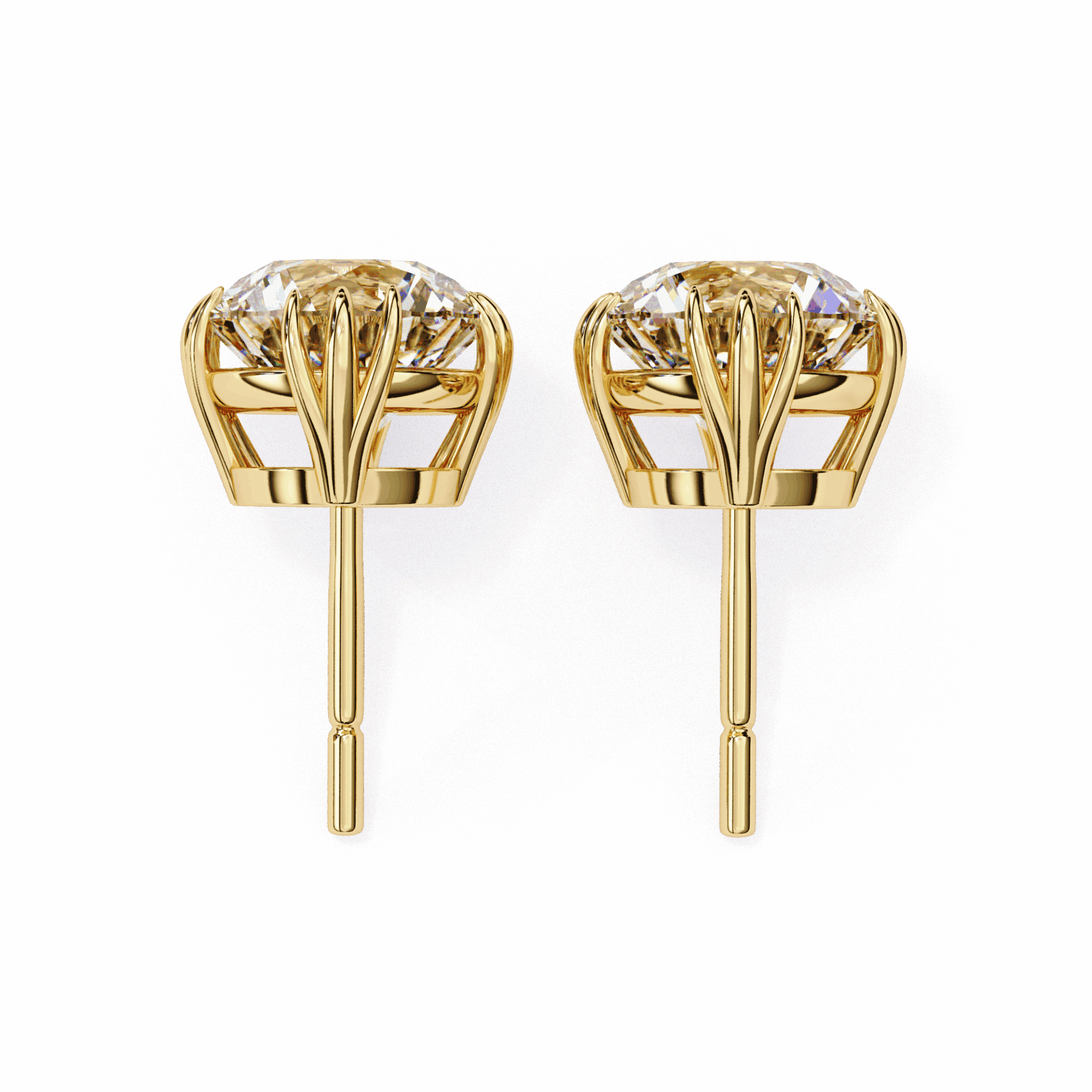 2.75 Carat Timeless Round Solitaire Earrings in Moissanite | House of Estara