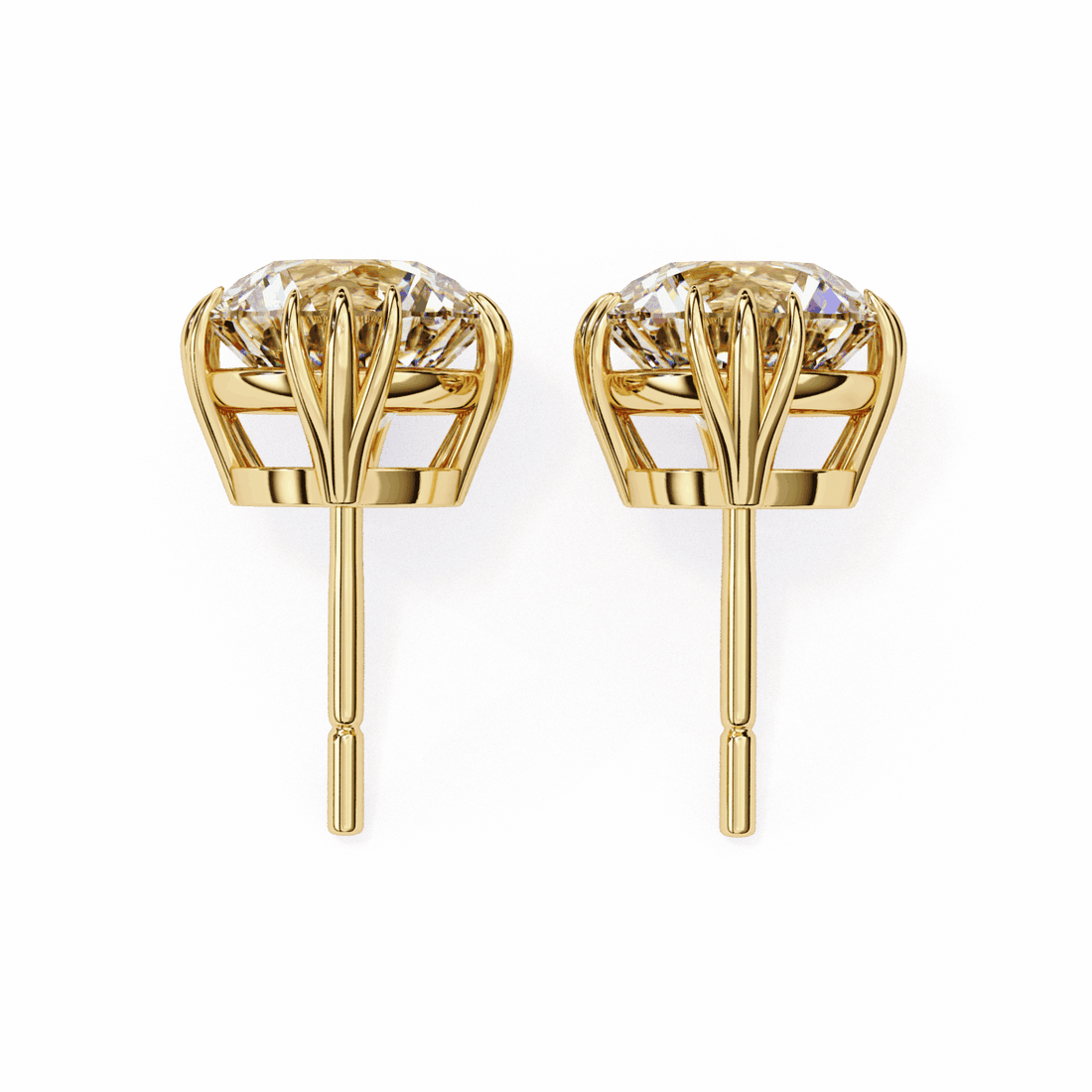 2.75 Carat Timeless Round Solitaire Earrings in Moissanite | House of Estara