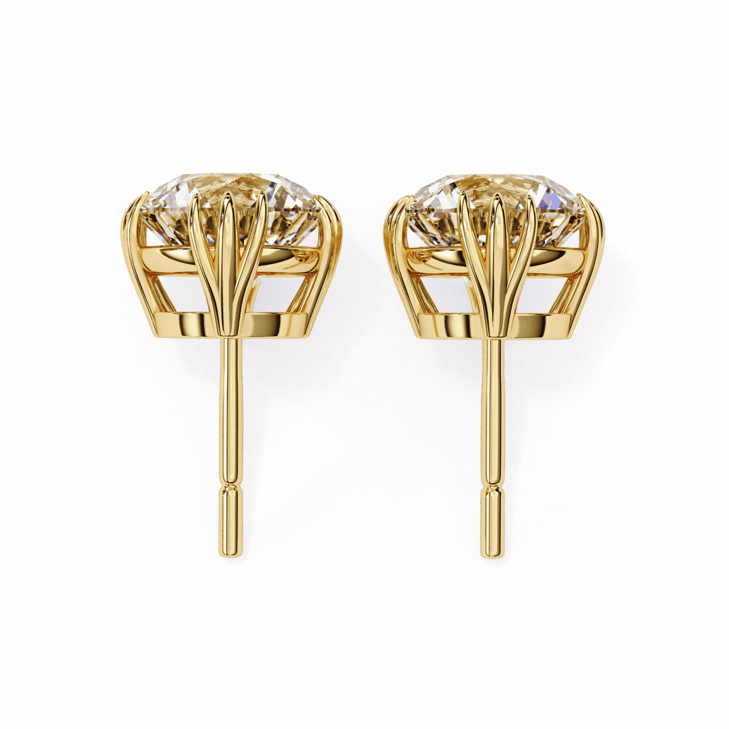 2.75 Carat Timeless Round Solitaire Earrings in Moissanite | House of Estara