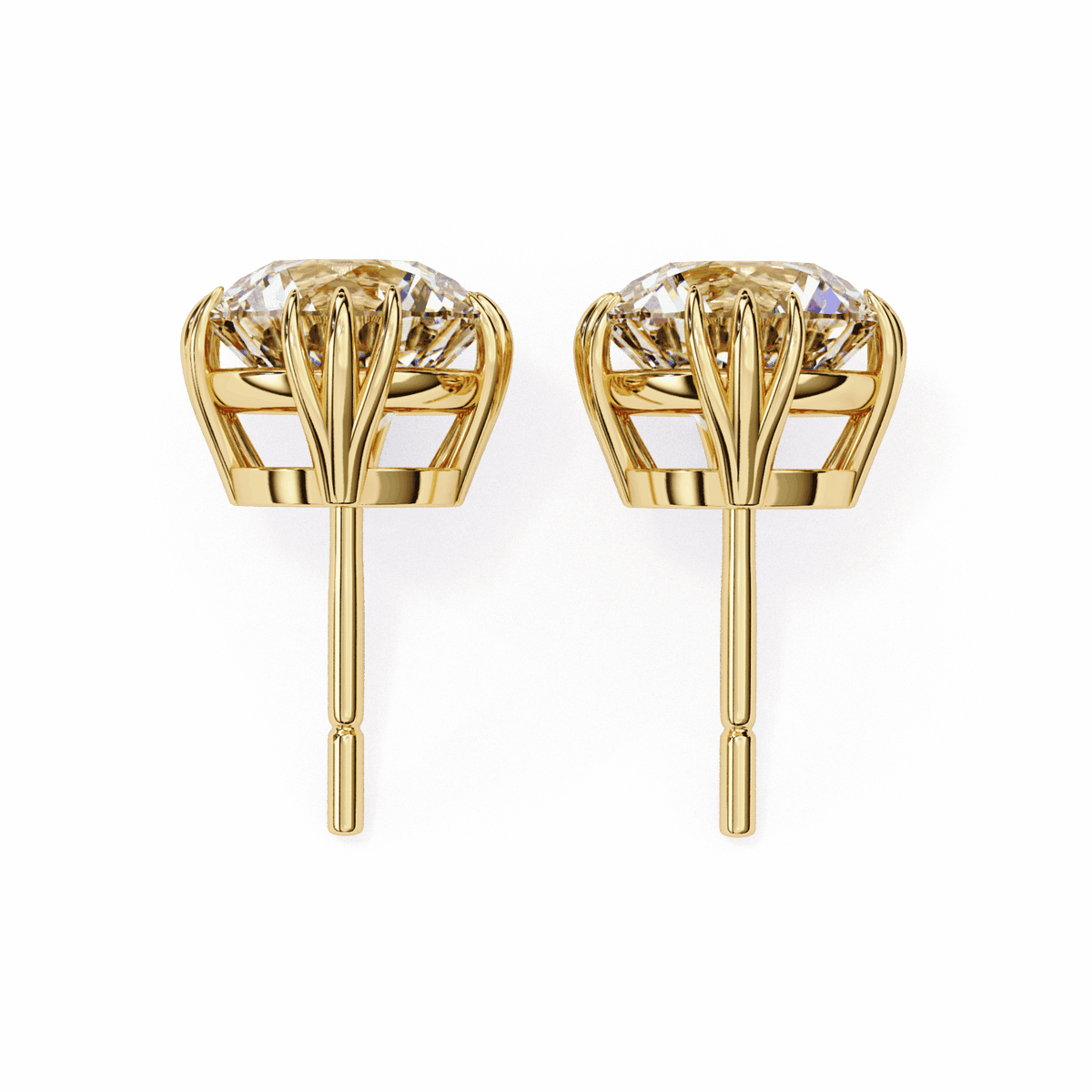 2.75 Carat Timeless Round Solitaire Earrings in Moissanite | House of Estara