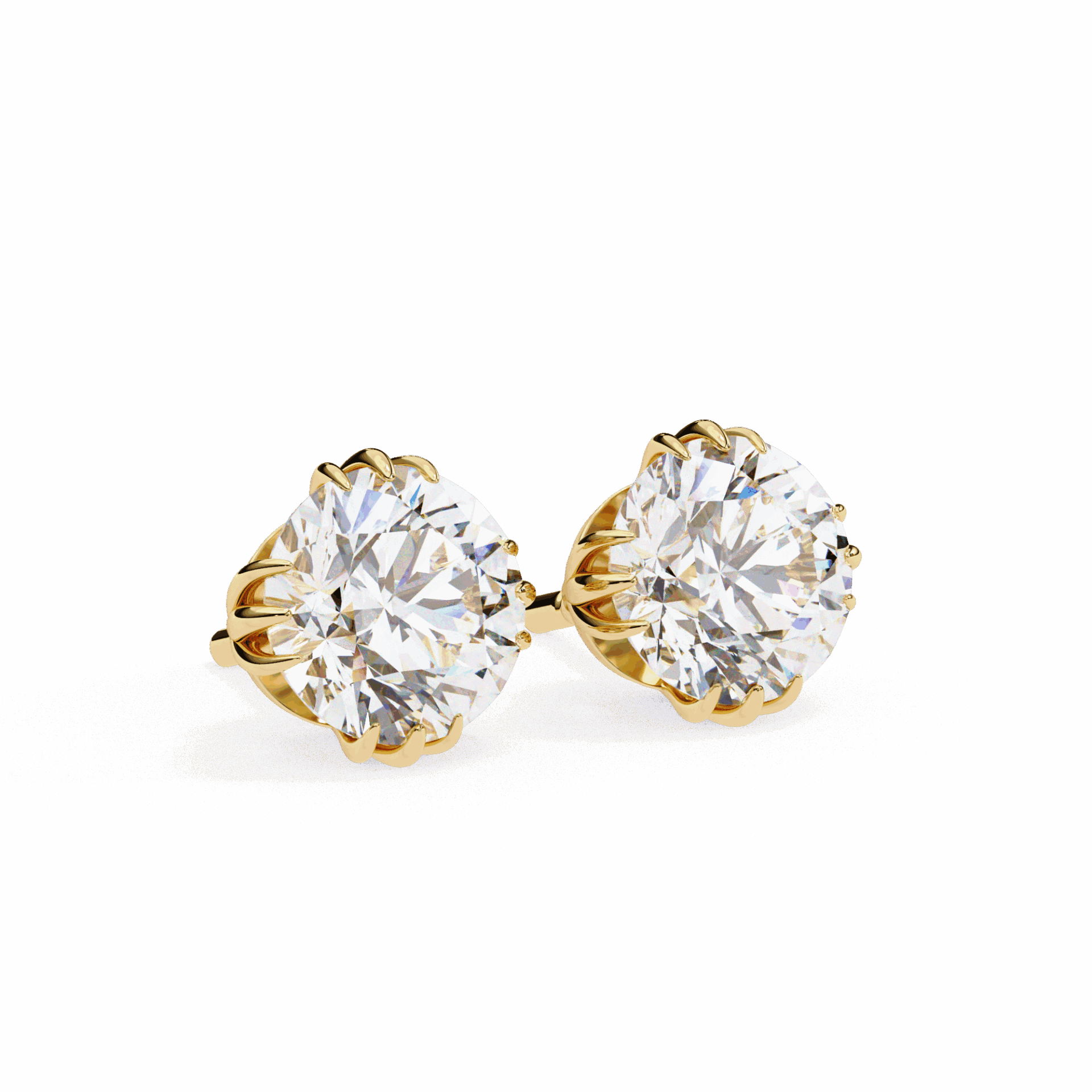 2.75 Carat Timeless Round Solitaire Earrings in Moissanite | House of Estara