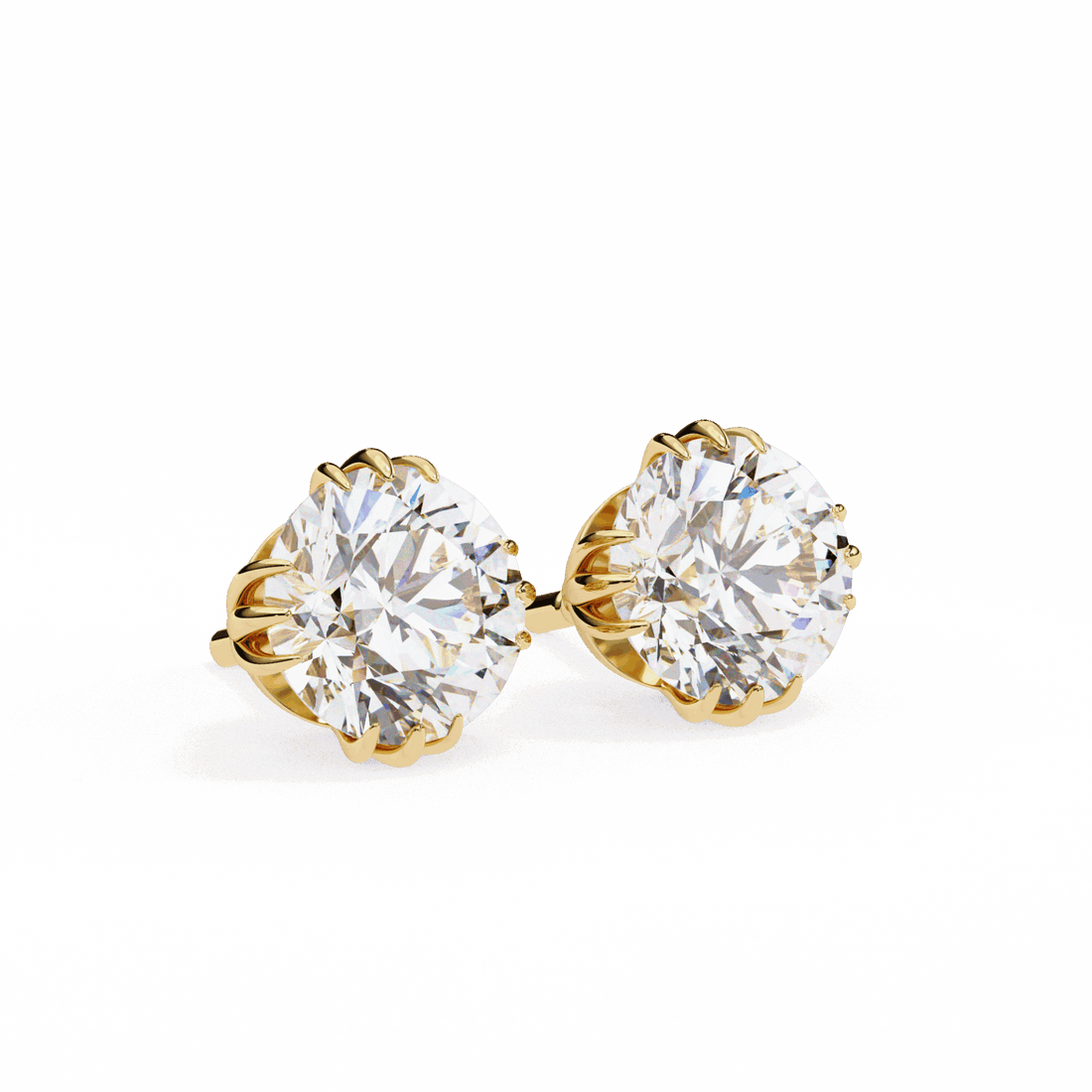 2.75 Carat Timeless Round Solitaire Earrings in Moissanite | House of Estara