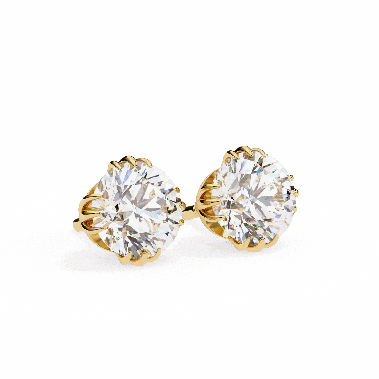 2.75 Carat Timeless Round Solitaire Earrings in Moissanite | House of Estara