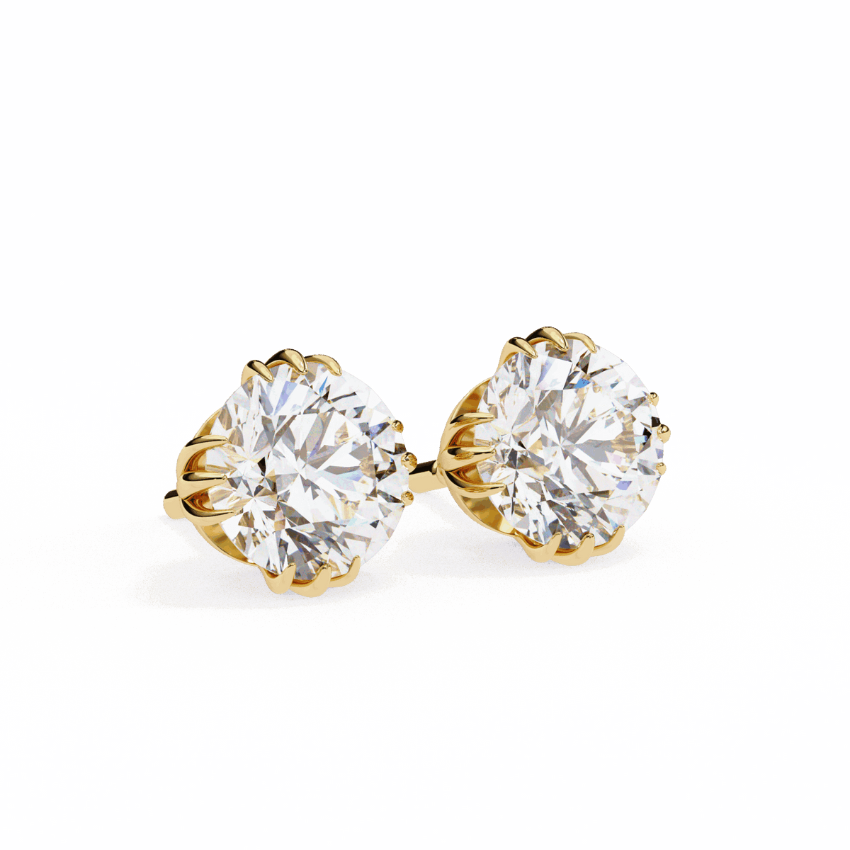2.75 Carat Timeless Round Solitaire Earrings in Moissanite | House of Estara