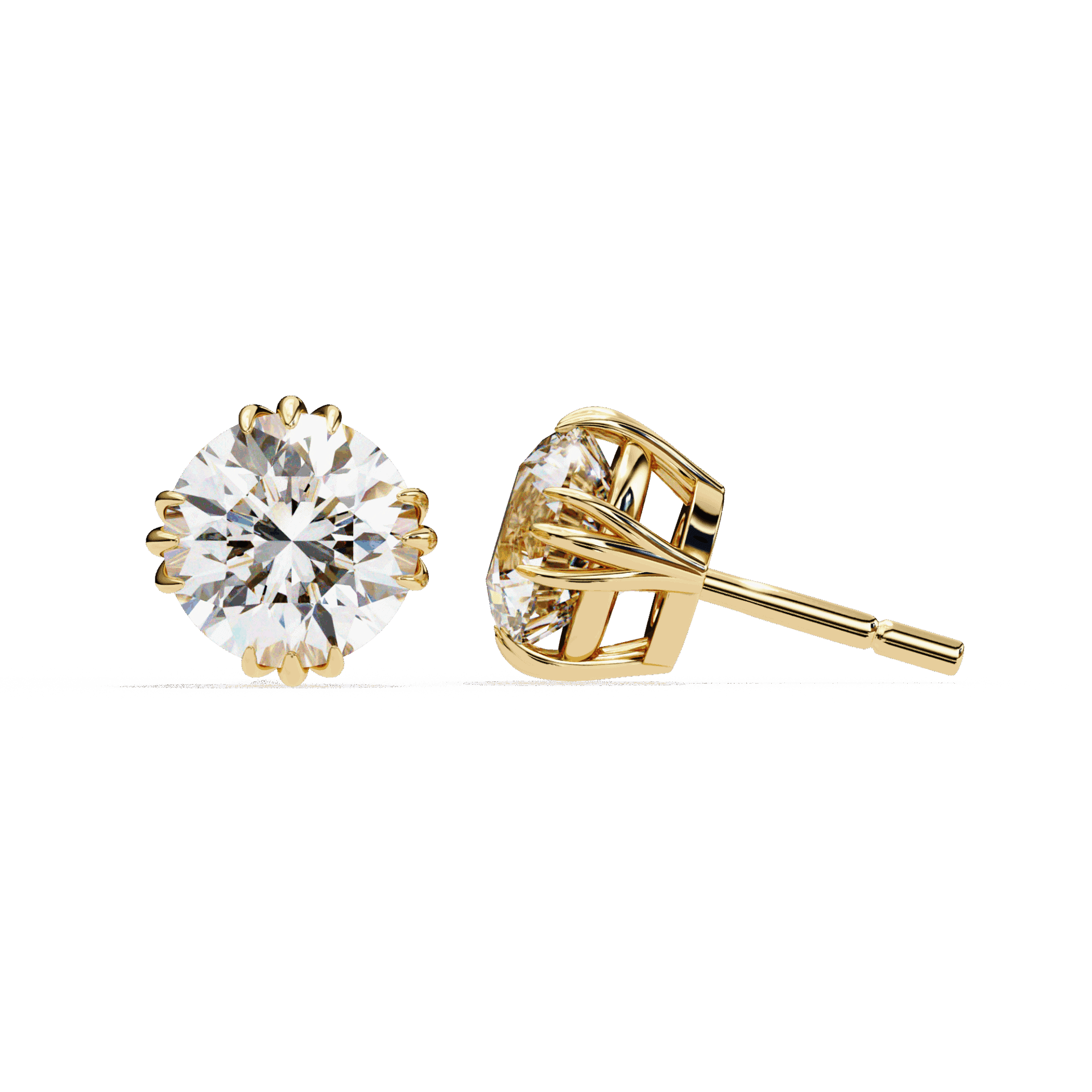 2.75 Carat Timeless Round Solitaire Earrings in Moissanite | House of Estara