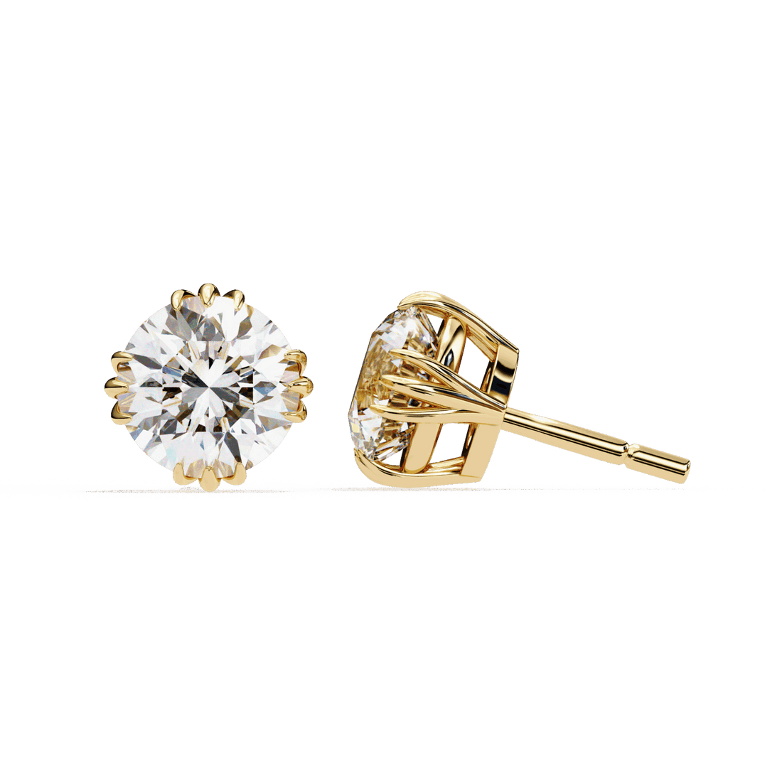2.75 Carat Timeless Round Solitaire Earrings in Moissanite | House of Estara