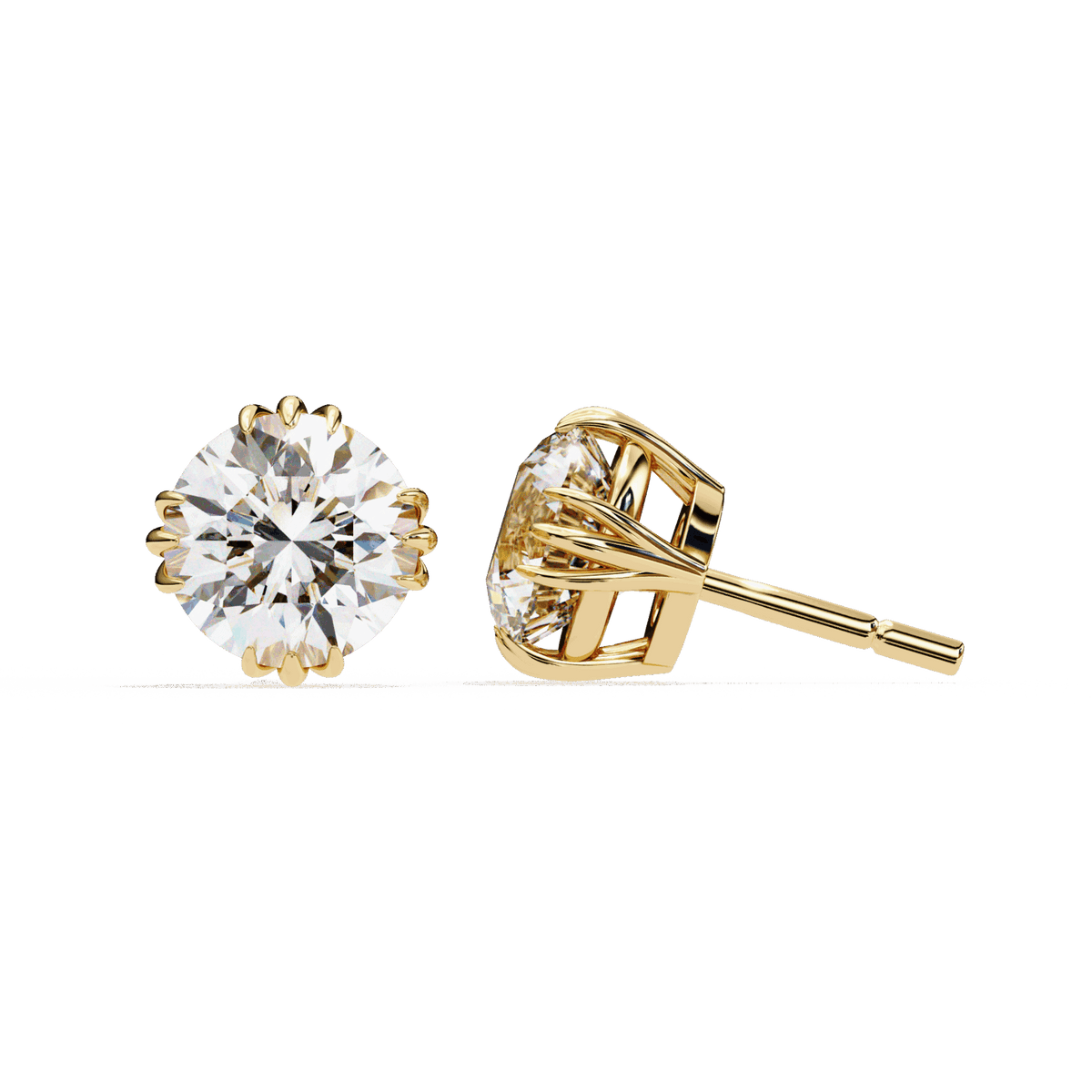 2.75 Carat Timeless Round Solitaire Earrings in Moissanite | House of Estara