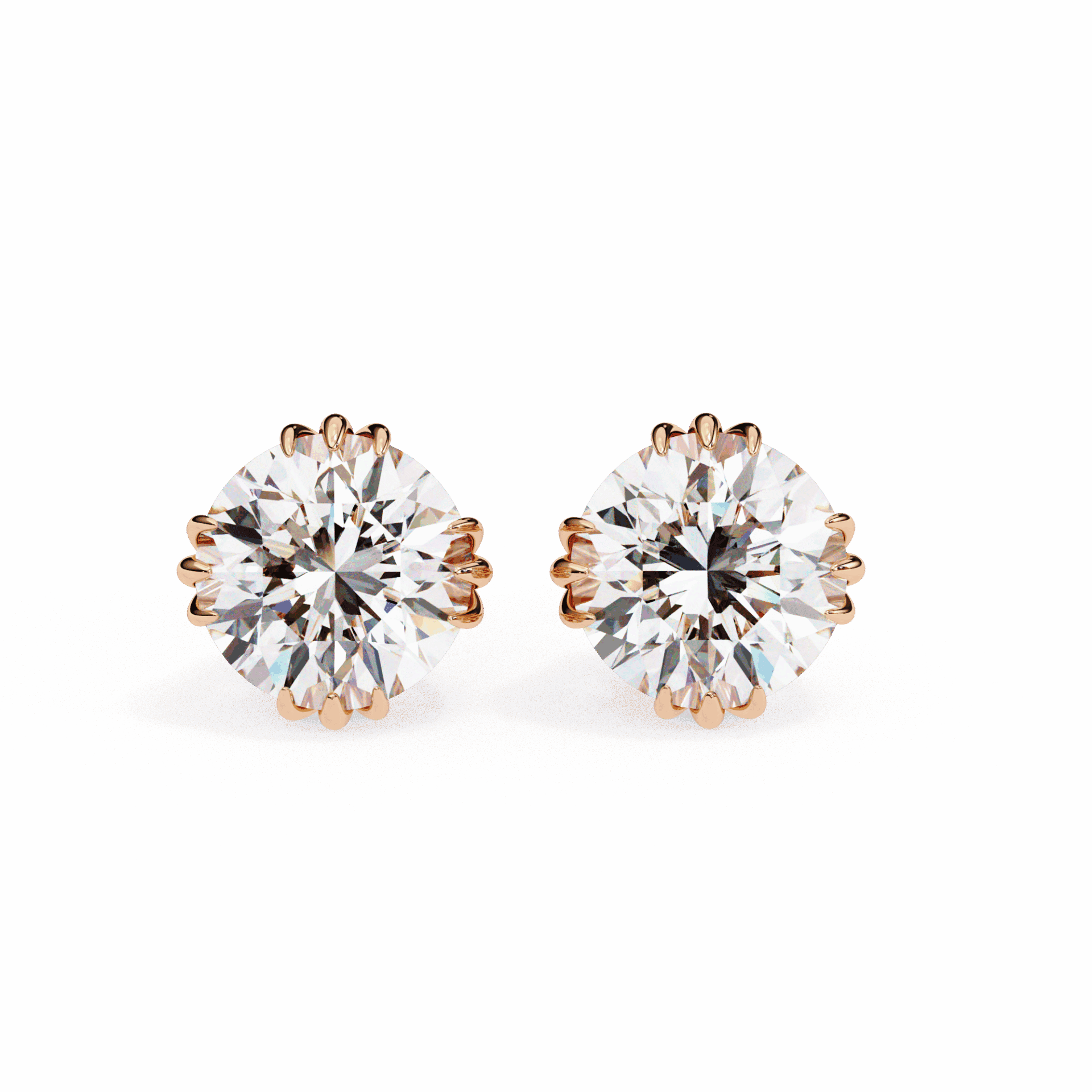 2.75 Carat Timeless Round Solitaire Earrings in Moissanite | House of Estara