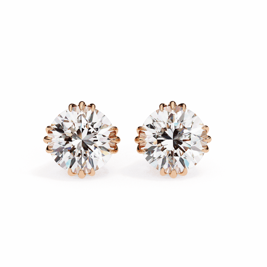 2.75 Carat Timeless Round Solitaire Earrings in Moissanite | House of Estara