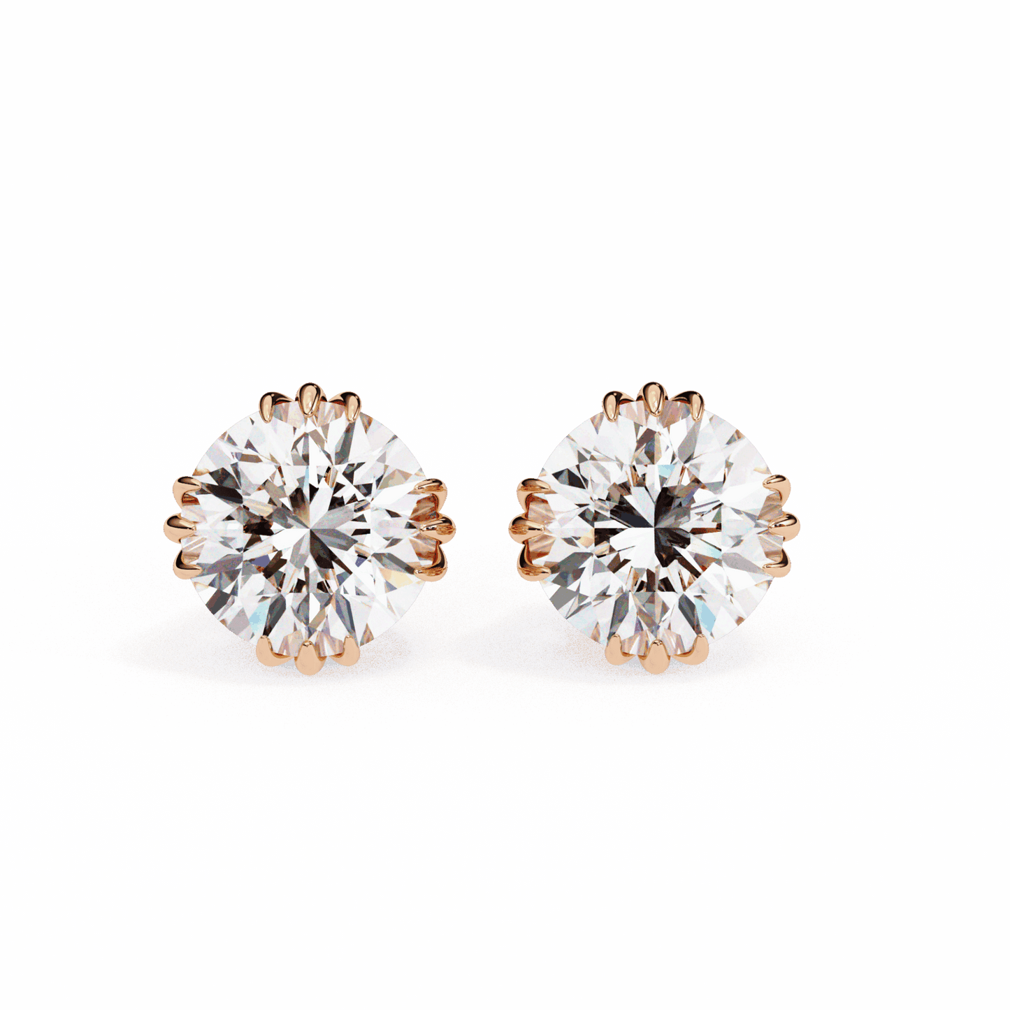2.75 Carat Timeless Round Solitaire Earrings in Moissanite | House of Estara