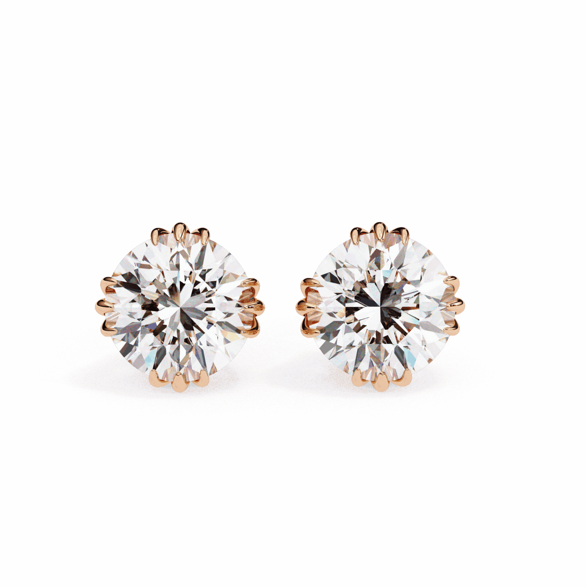 2.75 Carat Timeless Round Solitaire Earrings in Moissanite | House of Estara