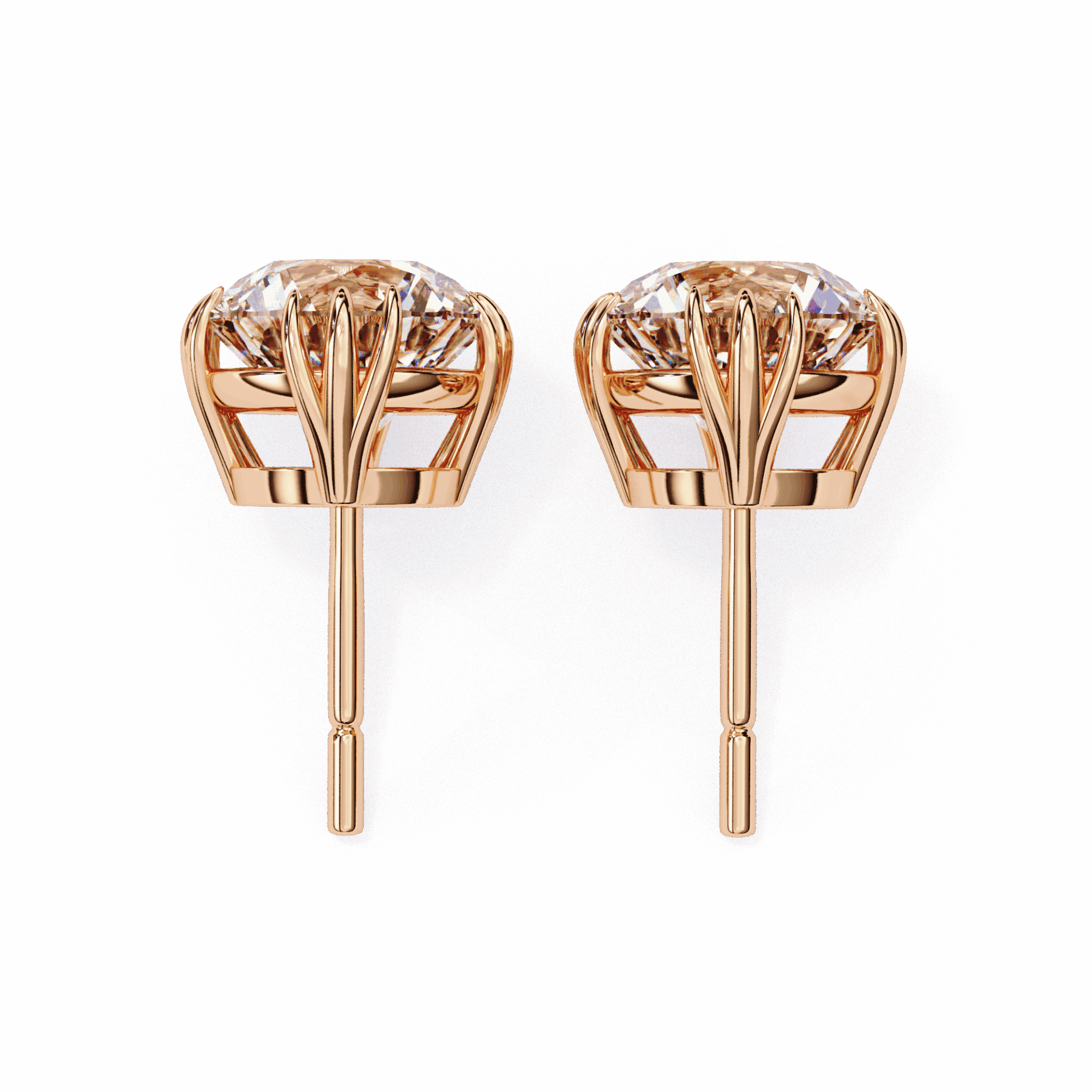 2.75 Carat Timeless Round Solitaire Earrings in Moissanite | House of Estara