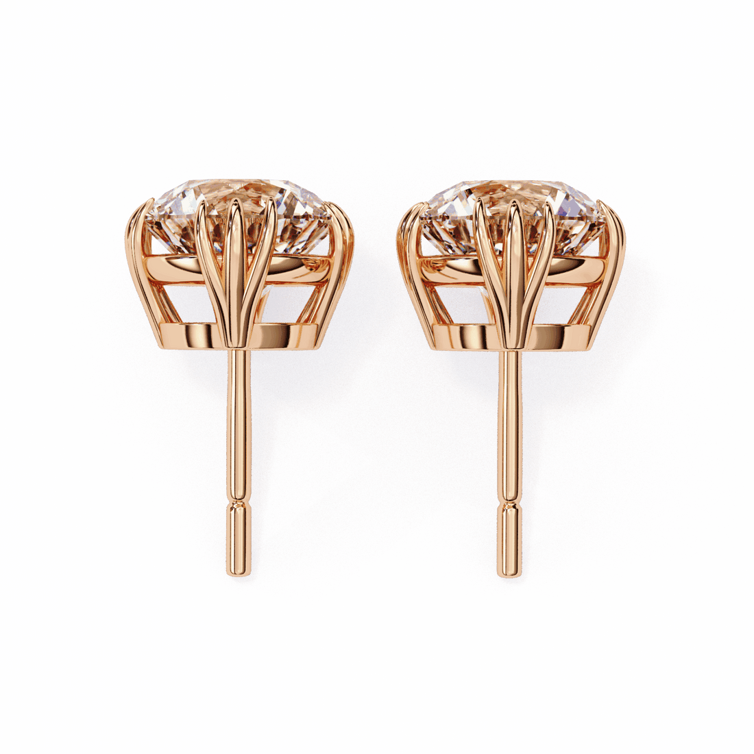 2.75 Carat Timeless Round Solitaire Earrings in Moissanite | House of Estara