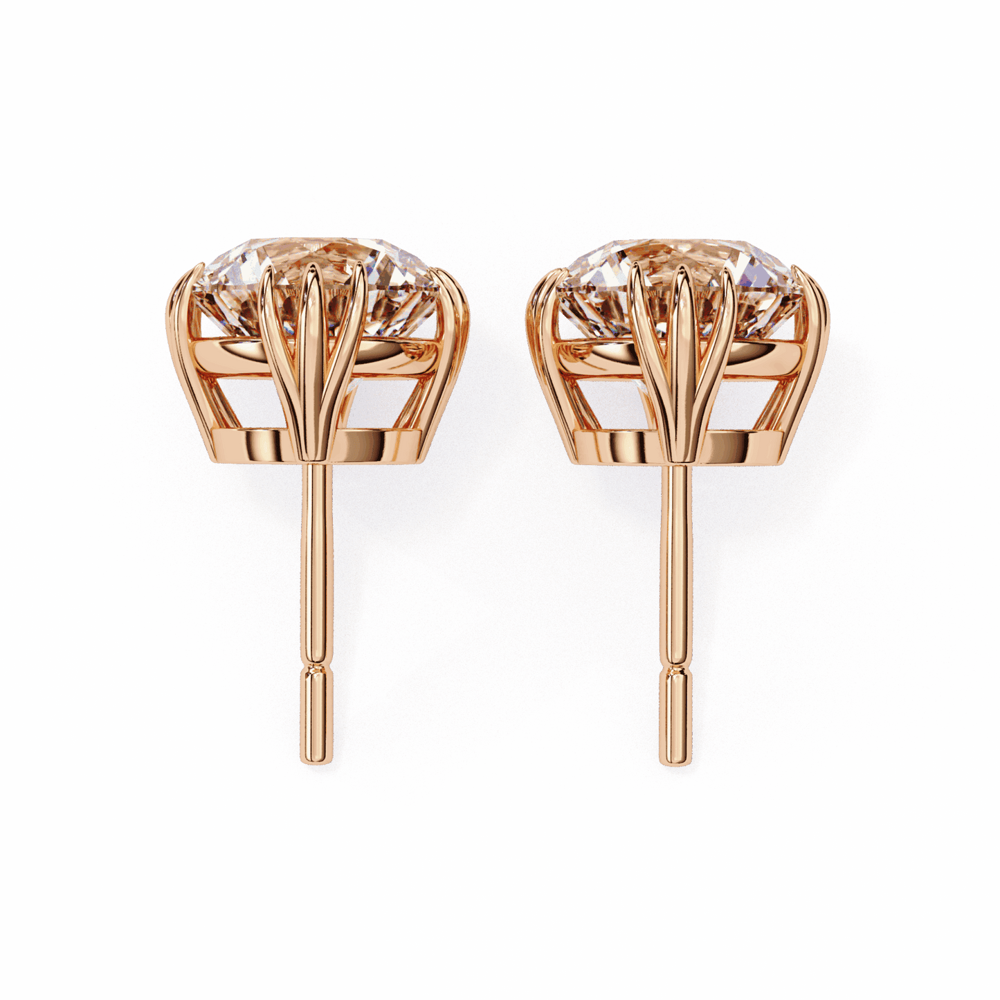 2.75 Carat Timeless Round Solitaire Earrings in Moissanite | House of Estara