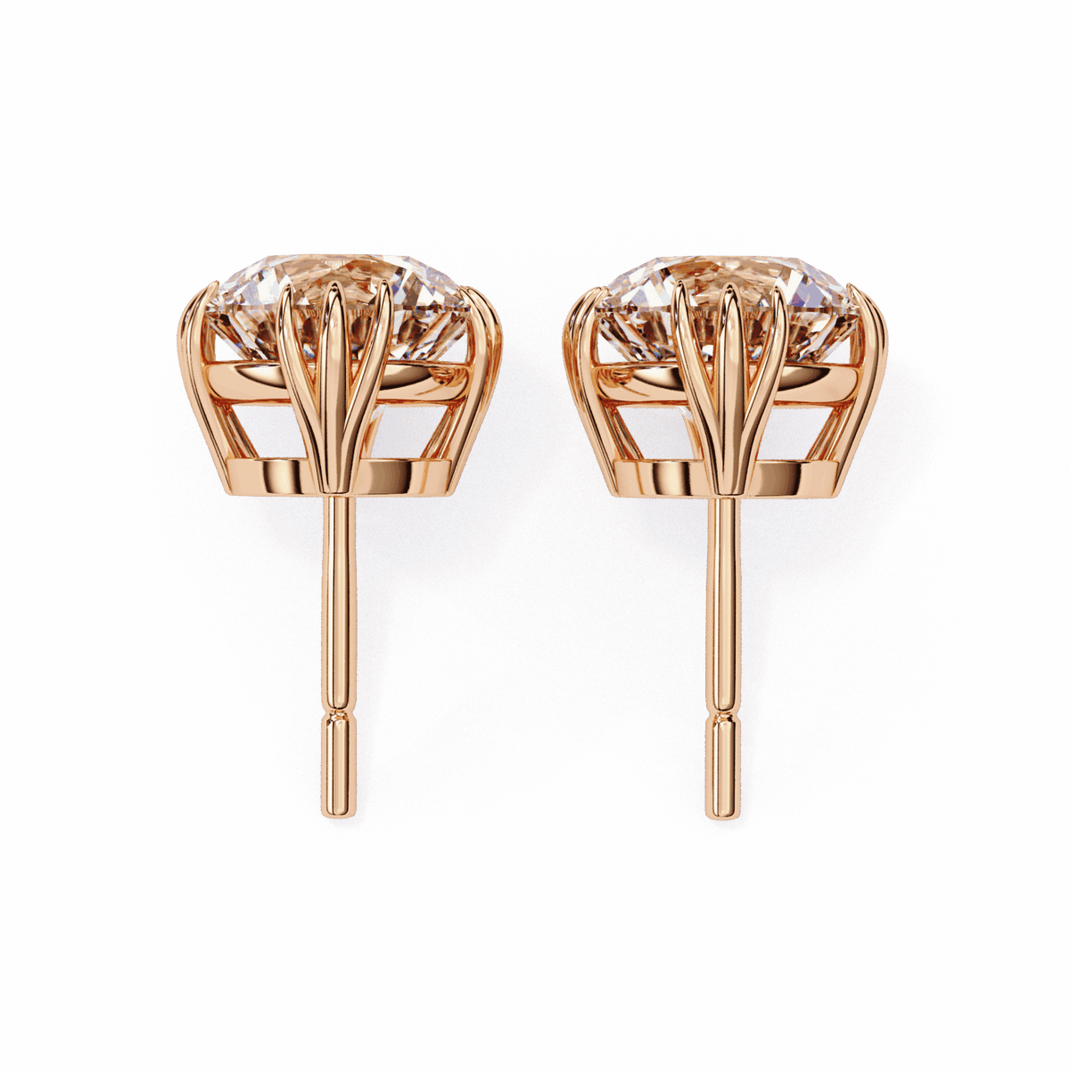 2.75 Carat Timeless Round Solitaire Earrings in Moissanite | House of Estara