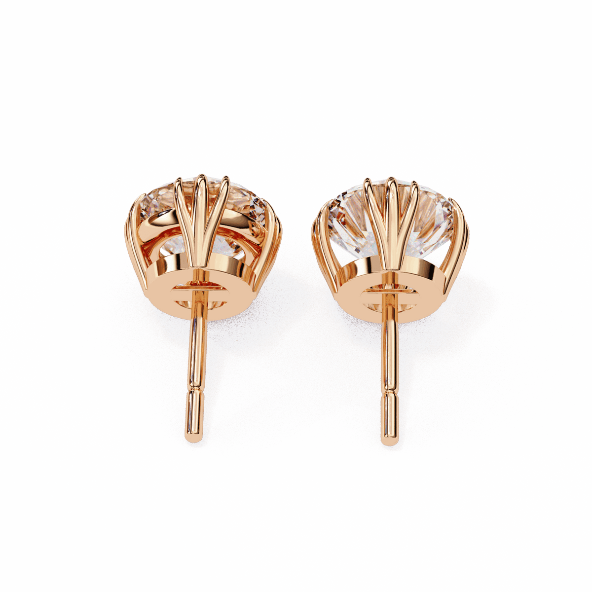2.75 Carat Timeless Round Solitaire Earrings in Moissanite | House of Estara