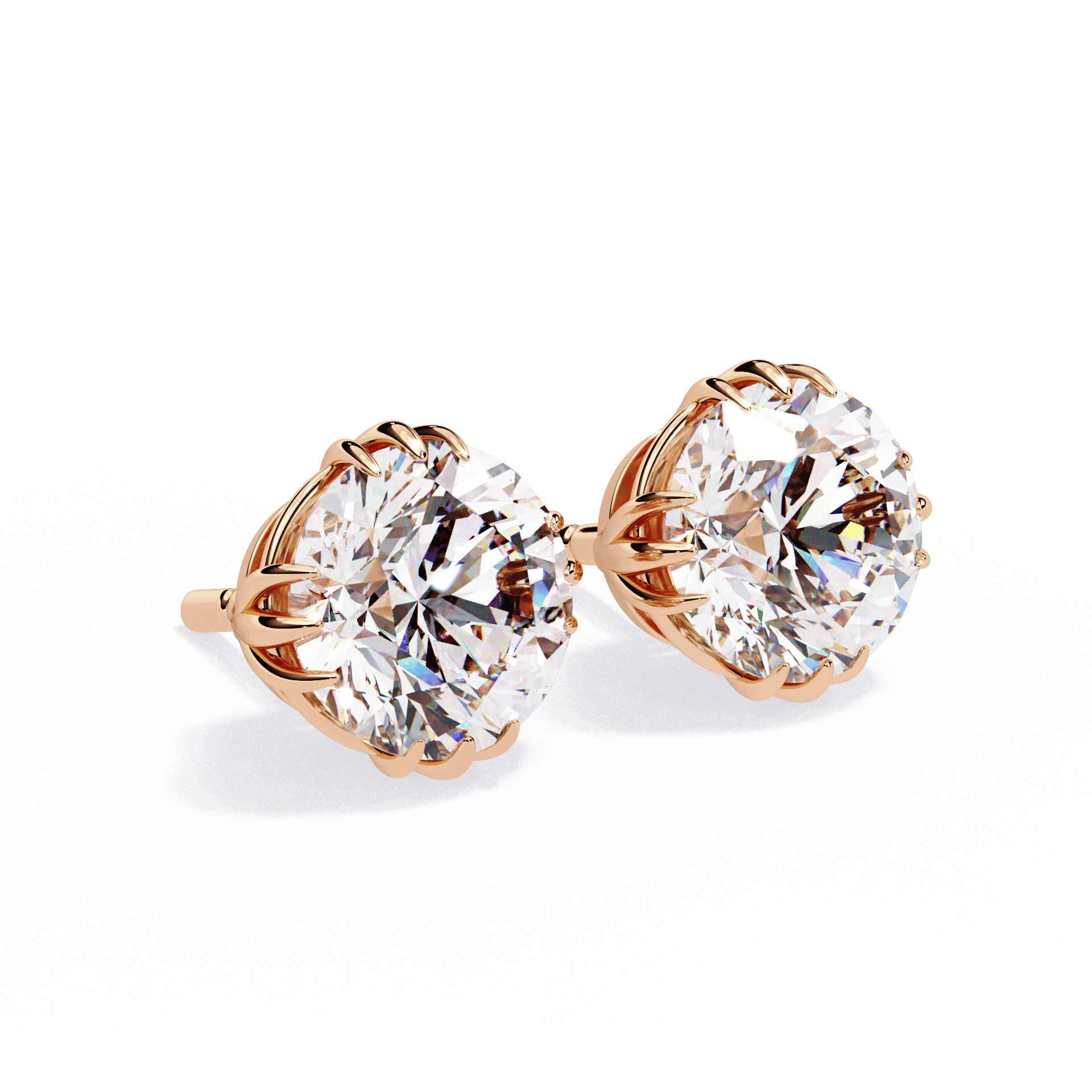 2.75 Carat Timeless Round Solitaire Earrings in Moissanite | House of Estara