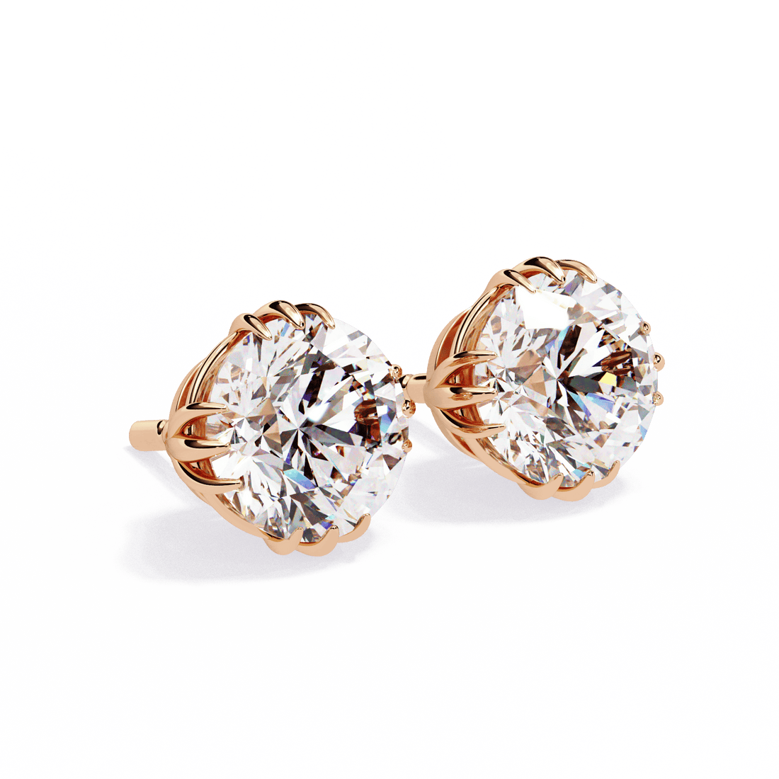 2.75 Carat Timeless Round Solitaire Earrings in Moissanite | House of Estara