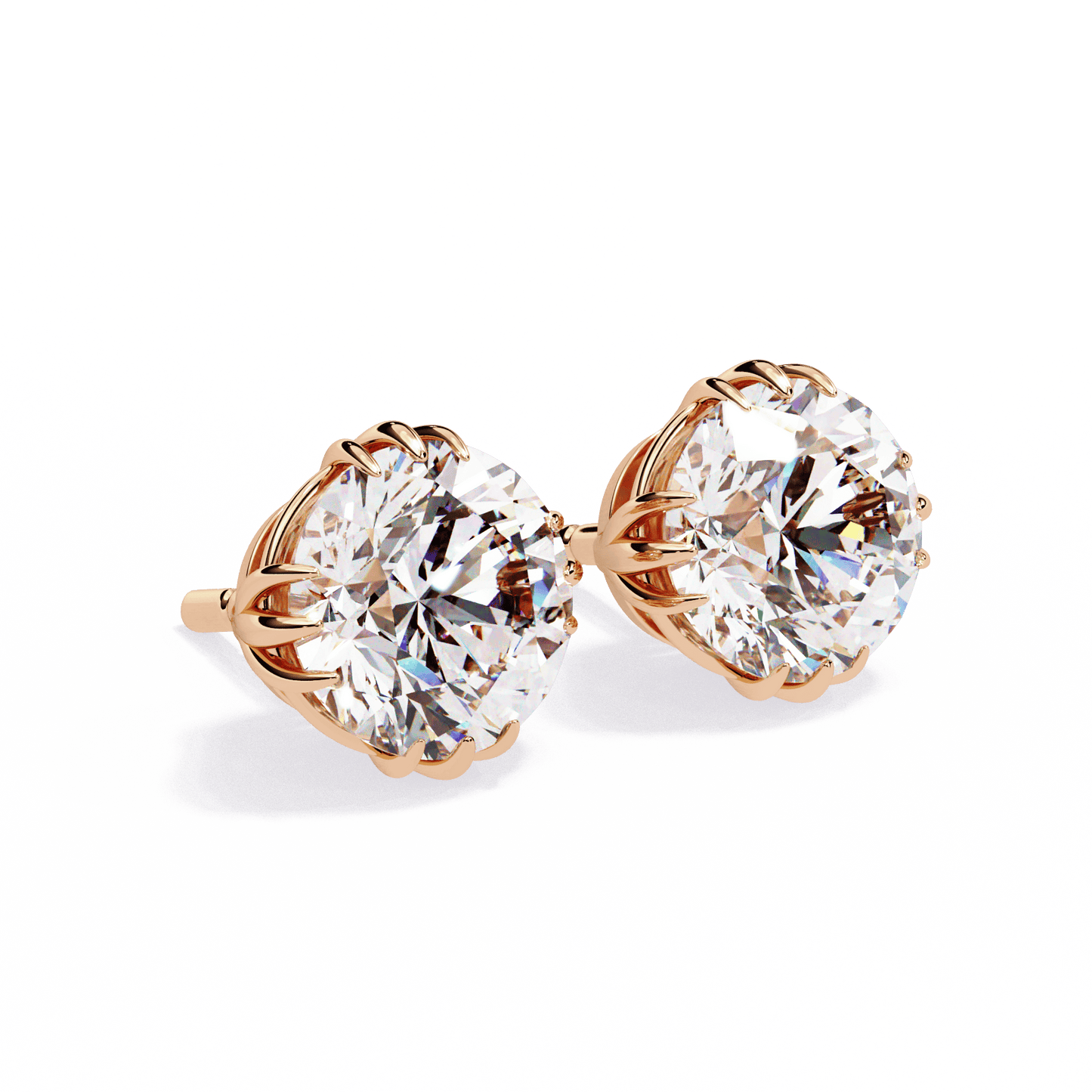 2.75 Carat Timeless Round Solitaire Earrings in Moissanite | House of Estara